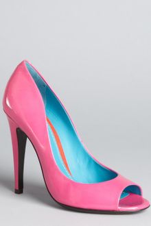 Bottega Veneta Pink Patent Leather Peeptoe Pumps - Lyst