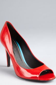 Bottega Veneta Fire Patent Leather Peeptoe Pumps - Lyst