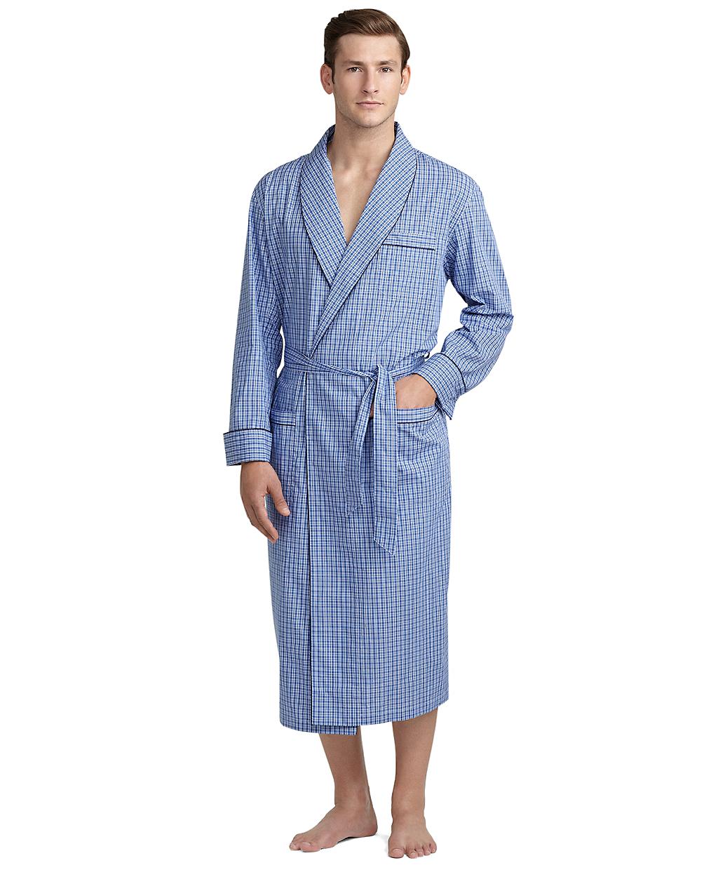 Brooks Brothers Mini Check Robe in Blue for Men Lyst