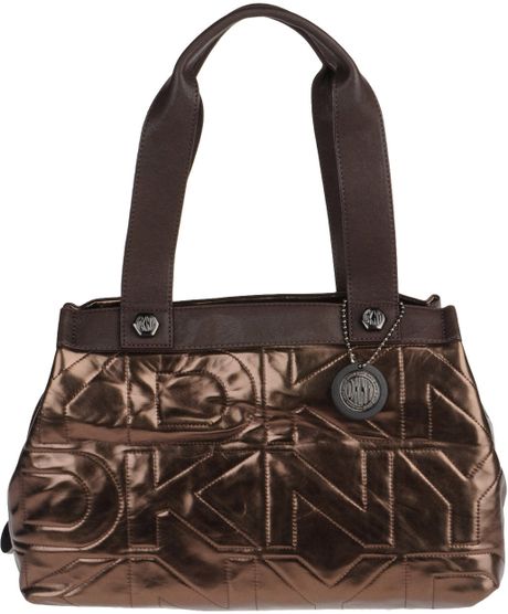 Dkny Medium Fabric Bag in Gold (brown)