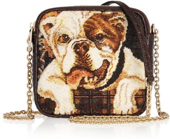 Dolce & Gabbana Bulldog Tapestry and Python Shoulder Bag - Lyst