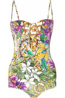 Dolce & Gabbana Printed Underwired Swimsuit - Lyst
