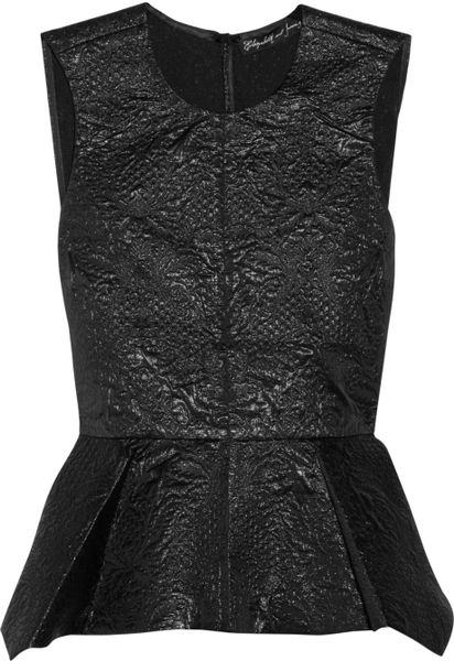 Elizabeth And James Yumi Metallic Brocade Top in Black - Lyst