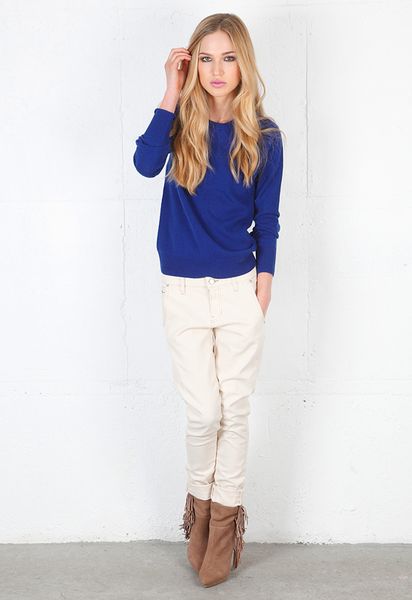 Equipment Cashmere Crew Neck Top in Blue - Lyst
