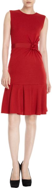 Giambattista Valli Rosette Dress in Red - Lyst