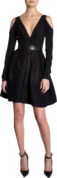 J. Mendel Cut Out Dress in Black (ivory) - Lyst