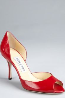 Jimmy Choo Lipstick Red Patent Leather Logan Dorsay Pumps - Lyst