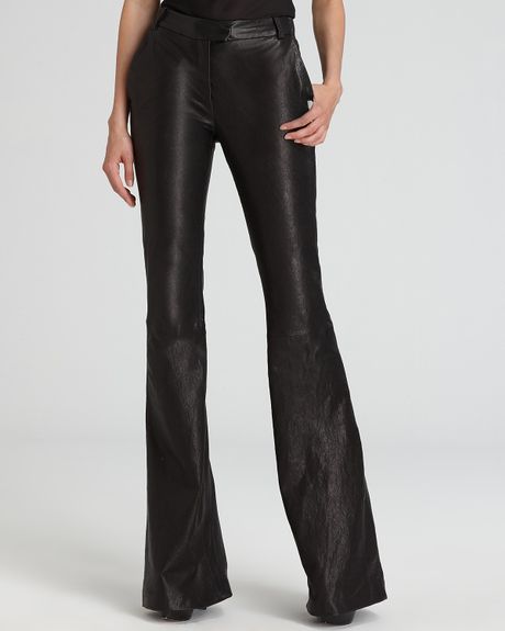 Rachel Zoe Leather Pants Hutton Flare in Black - Lyst