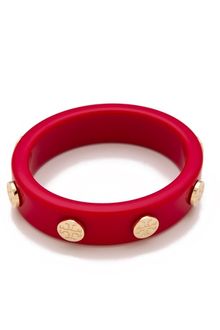 Tory Burch Resin Logo Stud Bangle - Lyst