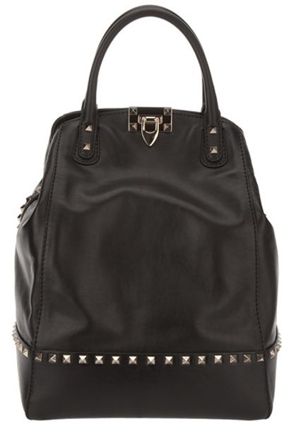 Valentino Studded Tote in Black - Lyst