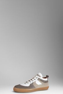 Burberry Contrast Suede Trainers - Lyst