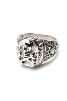 Demaglie Silver Ring Skull Signet - Lyst
