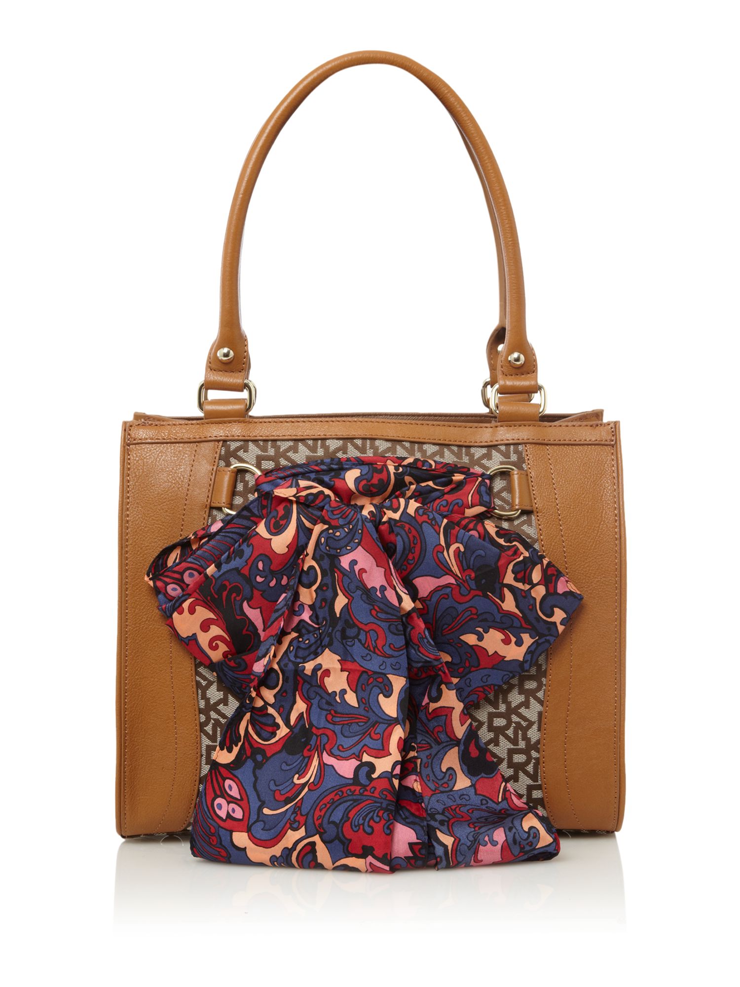 Dkny Scarf Tote Bag in Brown (tan) Lyst