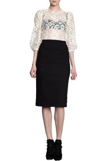Dolce & Gabbana Crewneck Lace Blouse - Lyst