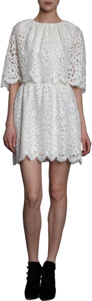 Dolce & Gabbana Lace Cape Mini Dress - Lyst