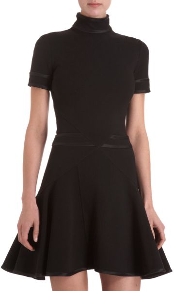 Givenchy Slim Punto Milano Flare Dress in Black - Lyst