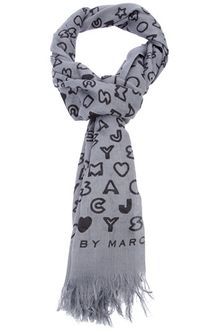 Marc By Marc Jacobs Logo Embellished Shawl Scarf - Lyst