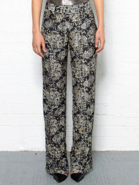 Theory Snake Print Silk Pants in Animal (snake) - Lyst
