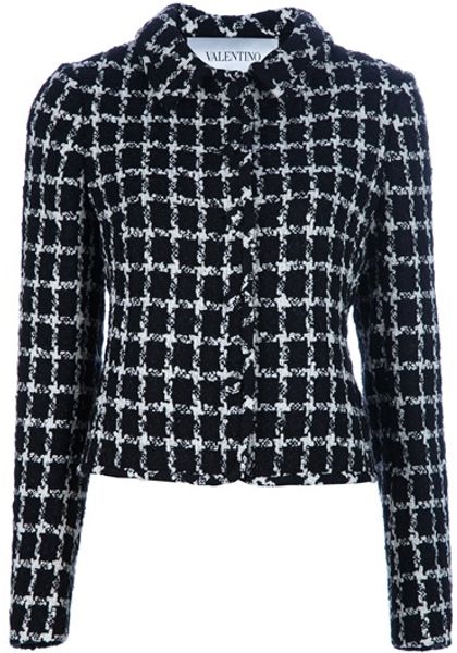 Valentino Cropped Jacket in Black - Lyst