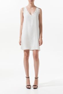 Zara Studded Dress with Lace At The Side - Lyst