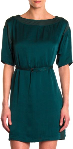 Lanvin Belted Dress in Green (teal) - Lyst