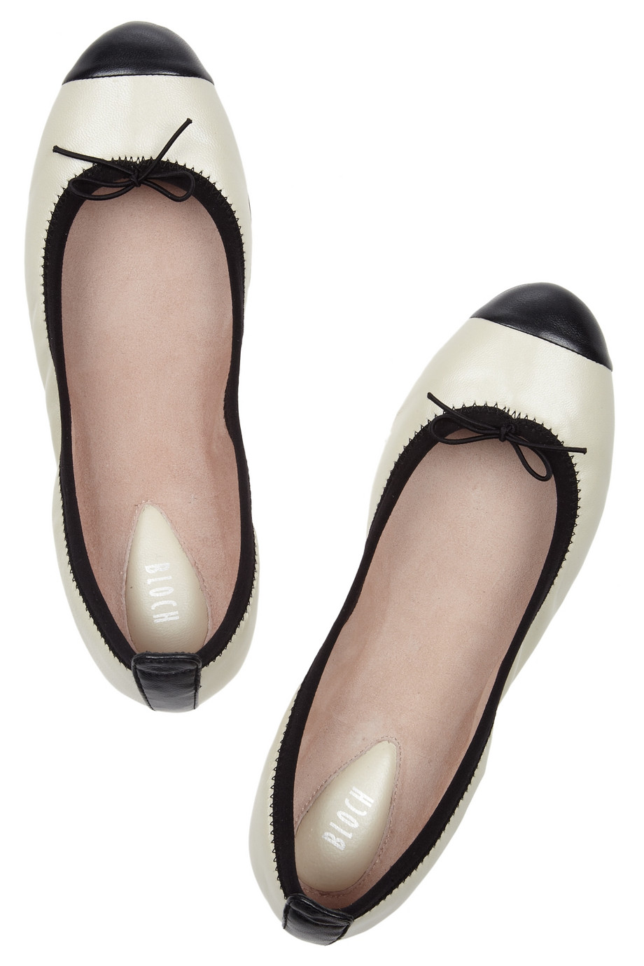 Lyst Bloch Geneva Two Tone Leather Ballet Flats In Natural