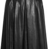 Burberry Pleated Leather Skirt in Black - Lyst
