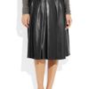 Burberry Pleated Leather Skirt in Black - Lyst