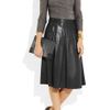 Burberry Pleated Leather Skirt in Black - Lyst