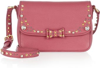 Miu Miu Embellished Leather Shoulder Bag - Lyst