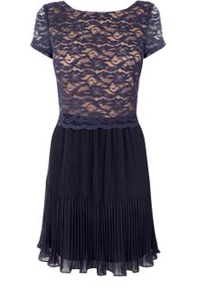 Oasis Pleated Crop Lace Dress - Lyst