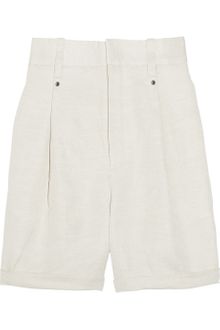 Chloé High Waisted Cotton and Linen Blend Shorts - Lyst