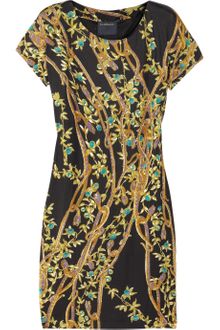 Class Roberto Cavalli Printed Satin Jersey Dress - Lyst