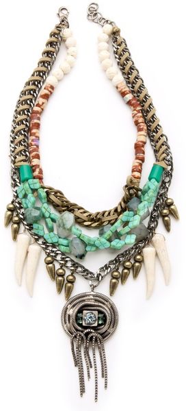 Dannijo Fielding Necklace in Blue (silver) - Lyst