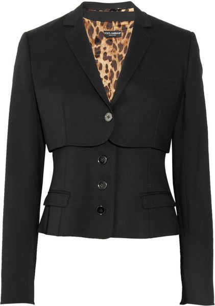 Dolce & Gabbana Double Layered Wool Blend Jacket in Black - Lyst