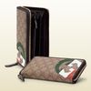 Gucci Italy Gg Flag Collection Zip Around Wallet in Beige - Lyst