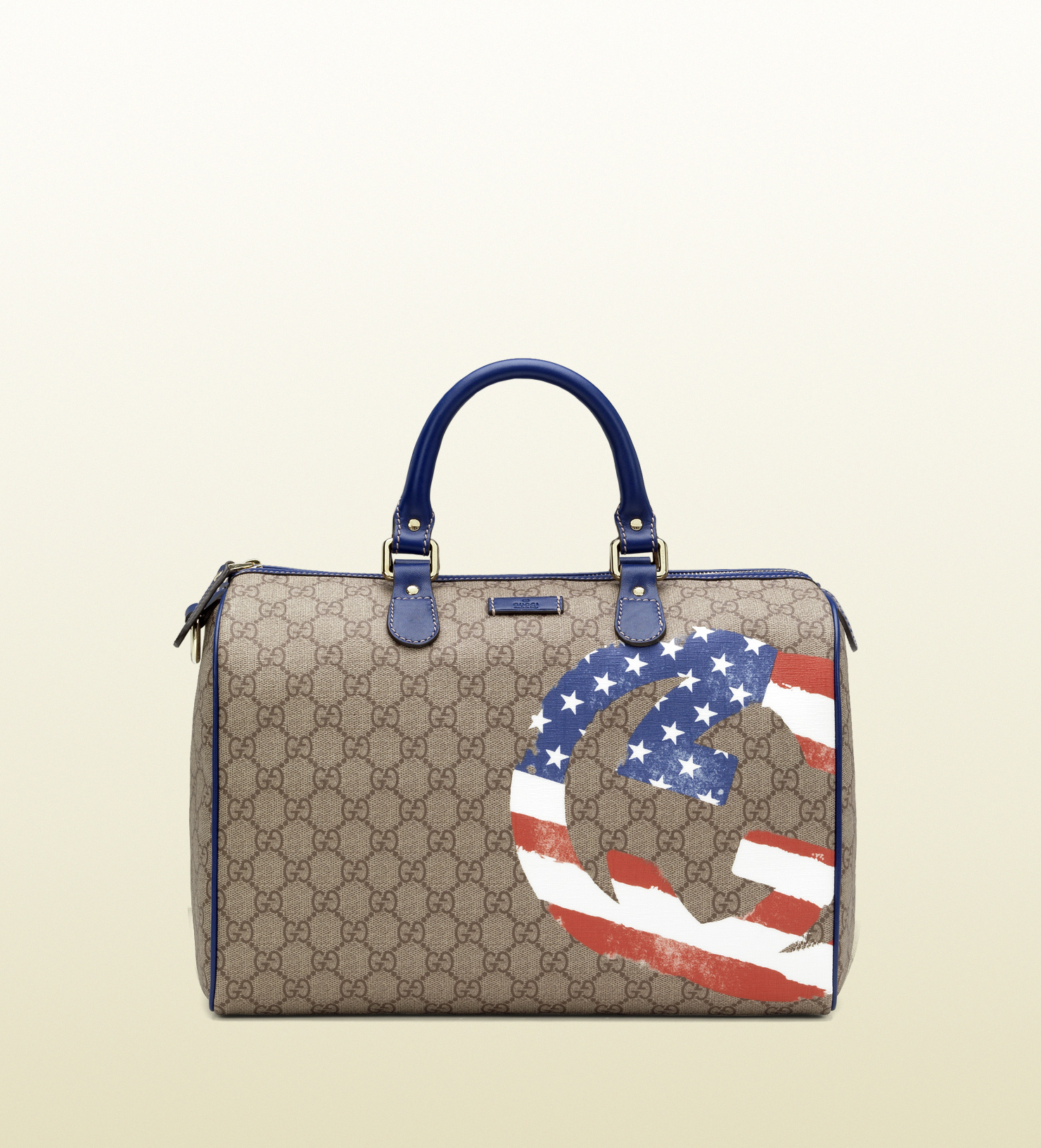 Gucci USA GG Flag Collection Boston Bag in Beige | Lyst