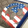 Gucci Usa Gg Flag Collection Zip Around Wallet in Blue (beige) - Lyst