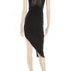Helmut Lang Leather and Chiffon paneled Asymmetric Jersey Dress in Black - Lyst