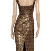 L'wren Scott Lace Covered Silk Blend Dress in Gold - Lyst