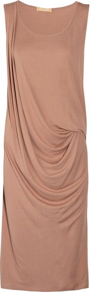 Michael Kors Draped Crepe Dress in Pink (blush) - Lyst