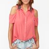 Nasty Gal Total Stud Blouse  in Pink (coral) - Lyst