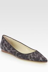 Stella McCartney Leopard-print Faux Suede Ballet Flats