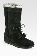 Stuart Weitzman Sockette Waterresistant Suede Boots