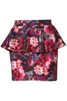 Topshop Floral Peplum Mini Skirt - Lyst