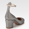 Valentino Crystalcoated Suede Ankle Strap Pumps in Silver - Lyst