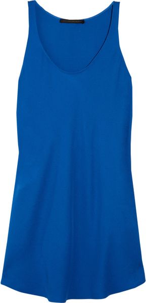 Victoria Beckham Drape Back Crepe Tank in Blue (denim) - Lyst