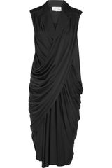 Yves Saint Laurent Draped Satin Jersey Dress