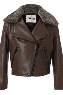 Acne Rita Leather and Shearling Jacket - Lyst
