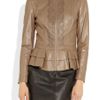 Alice By Temperley Page Lasercut Ruffled Leather Jacket in Brown (caramel) - Lyst
